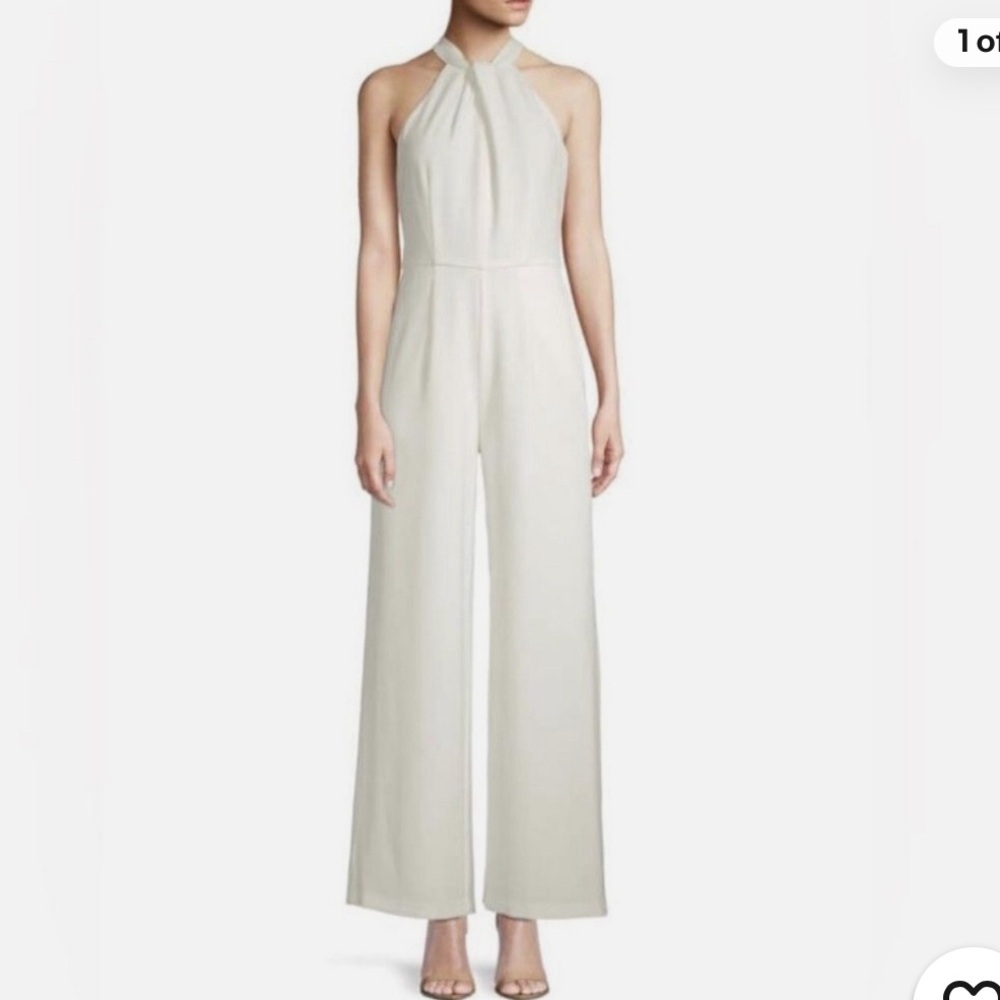 Julia Jordan White Twist Neck Jumpsuit
